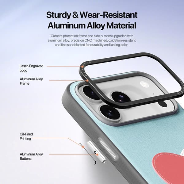 DUX DUCIS Mobilskal till iPhone 17 Pro med Fingerring/Rem Luvy Series Blå