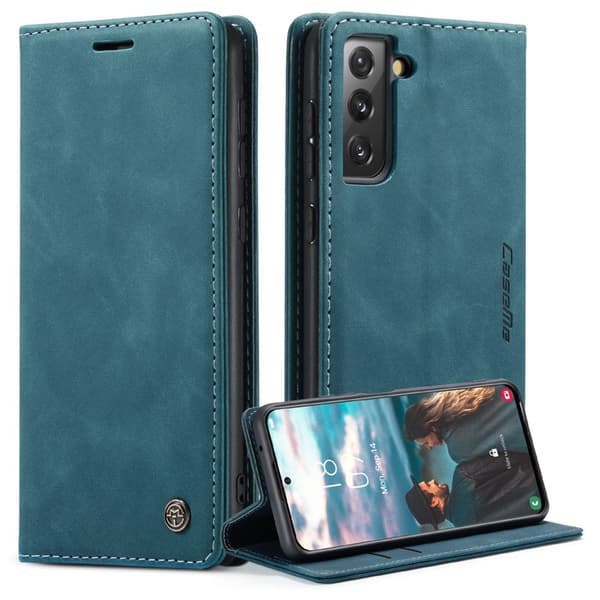 CASEME 013 Plånboksfodral för Samsung Galaxy S21 FE - Blå