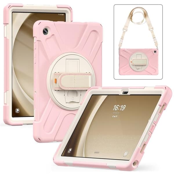 Mobilskal till Galaxy Tab A9 Plus Kickstand Handrem Med Axelrem Rosa