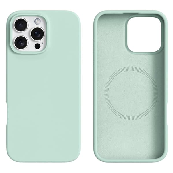 Mobilskal till iPhone 16 Pro Max MagSafe Silikon Liquid - Ljusgrön Grön