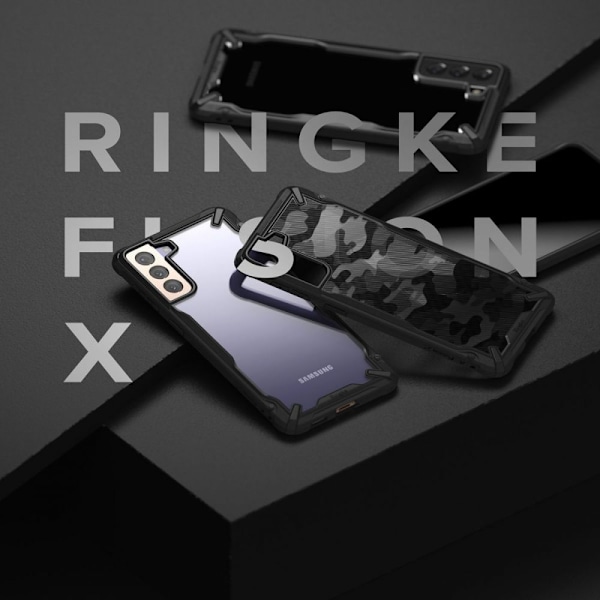 RINGKE Fusion X mobilskal  Till Galaxy S21+Plus Camo Svart Svart