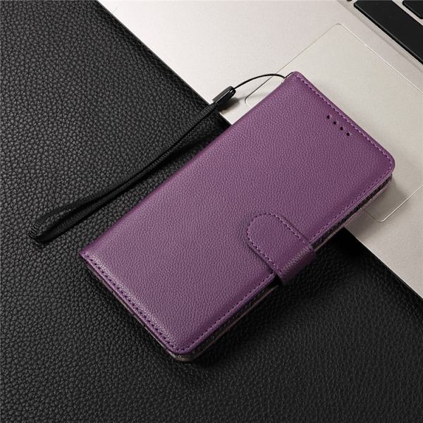 iPhone 17 Plånboksfodral RFID Blocking med Handledsrem Lila