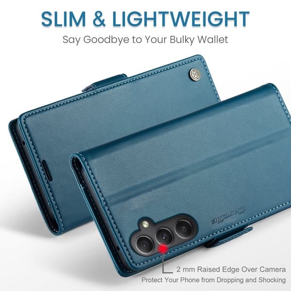 CASEME Plånboksfodral Konstläder för Samsung Galaxy A34 5G - Blå