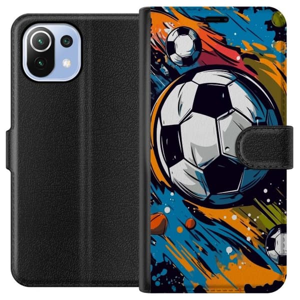 Pungcover til Xiaomi Mi 11 Lite med Fodbolde