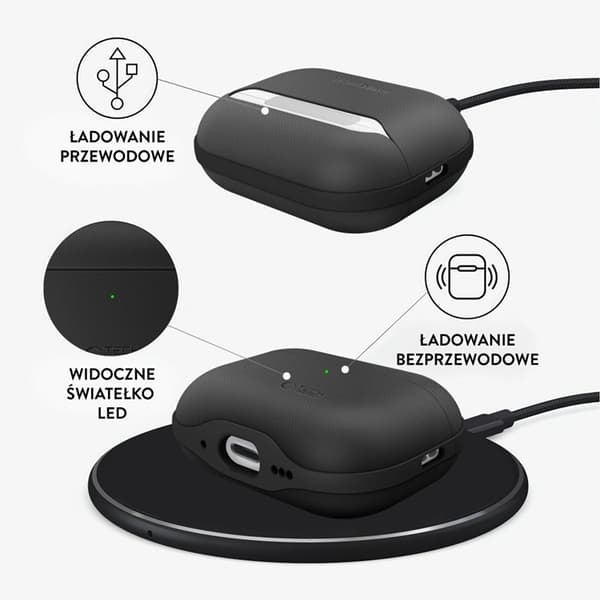 Tech-Protect Apple Airpods Pro 3 Skal Natural Fit - Sort Svart