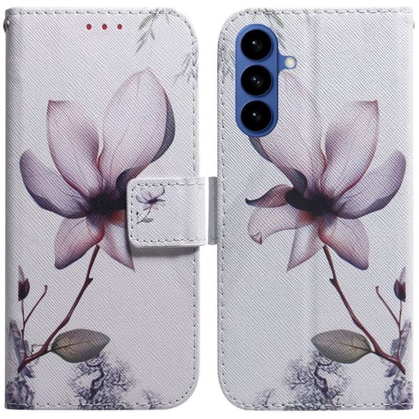 Plånboksfodral för Samsung Galaxy S26 Plus Mönstertryck Konstläder - Rosa Blomma