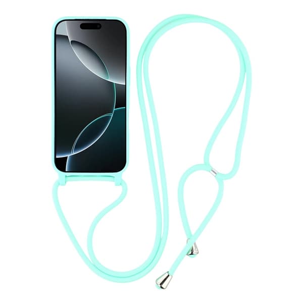 Mobilskal till iPhone 17 Pro Max TPU Shockproof med Lanyard - Mintgrön Grön