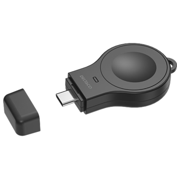Deltaco Mini Trådløs Oplader Apple Watch USB C - Sort