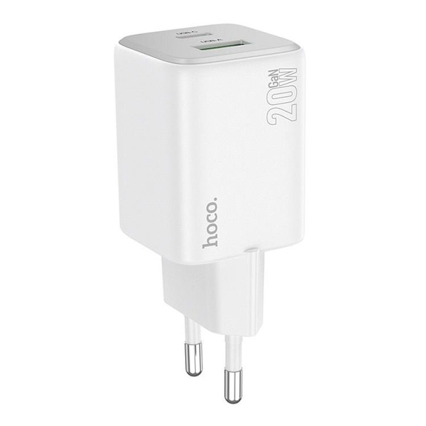Hoco Väggladdare 1xUSB-C 1xUSB-A 20W N41 - Vit Vit
