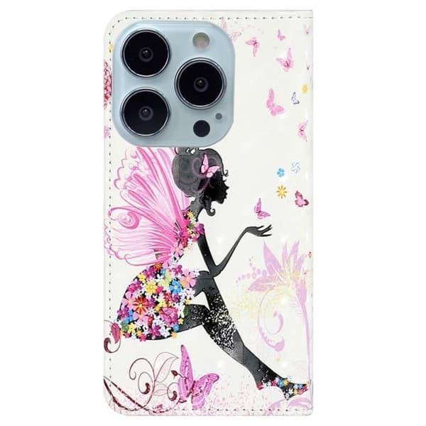iPhone 14 Pro Plånboksfodral 3D Pattern - Girl Flerfärgad