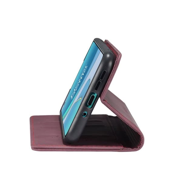 CASEME Auto-absorberande Plånboksfodral Konstläder för OnePlus 8T - Röd