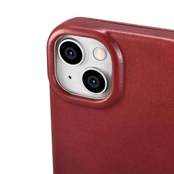 iCarer iPhone 14 Plus Plånboksfodral Magsafe Läder - Röd Röd