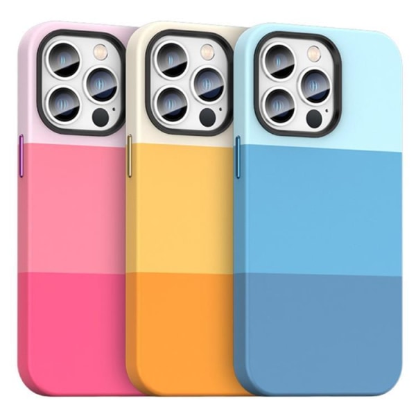iPhone 14 Plus Skal Color Splicing - Rosa
