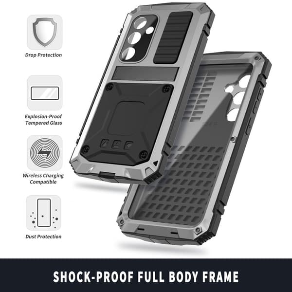 R-JUST Mobilskal till Galaxy S25+ PC Silikon Metall Silver
