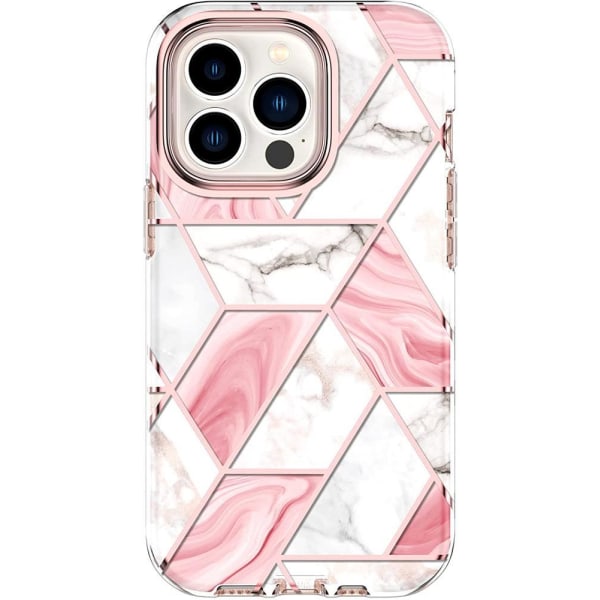 Marble Grid 360° Case iPhone 13 Pro Max - Pink