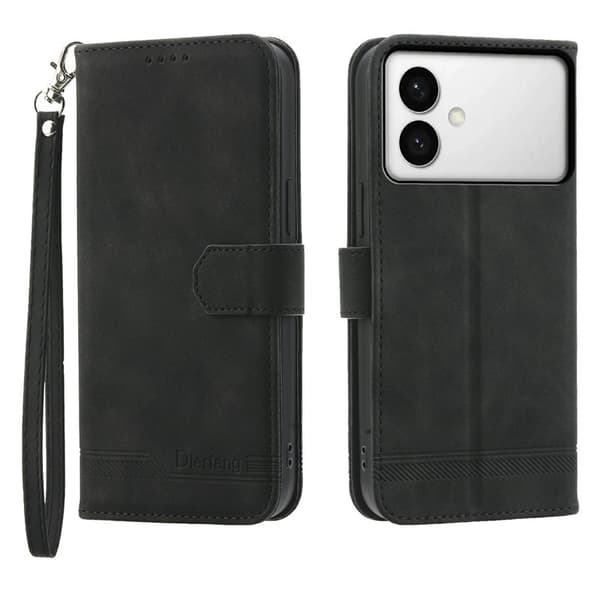 DIERFENG Samsung Galaxy S26 Edge Plånboksfodral Konstläder - Svart