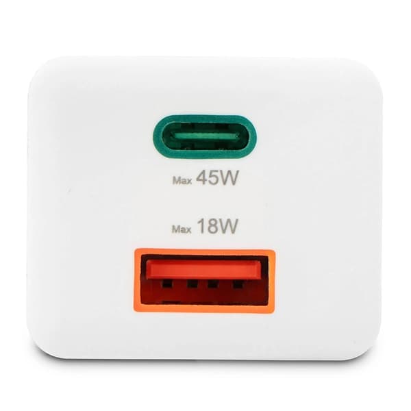 Hama Hurtigoplader 45W 1xUSB-C 1xUSB-A GaN - Hvid Vit