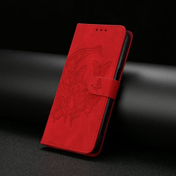Samsung Galaxy S26 Edge Plånboksfodral Konstläder Ställ - Röd