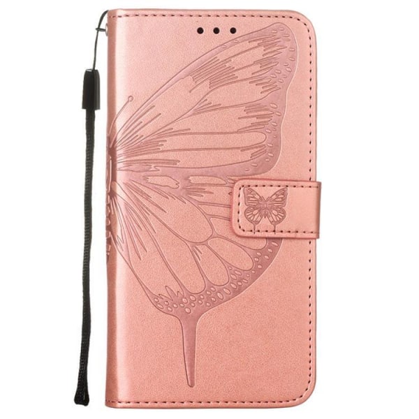 Butterfly Flower Imprinted Plånboksfodral Xiaomi 12 Pro - Rosa G