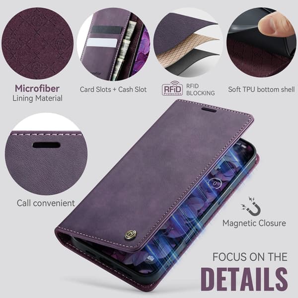 Caseme iPhone 17 Pro Plånboksfodral RFID-Skydd 033 - Lila Lila