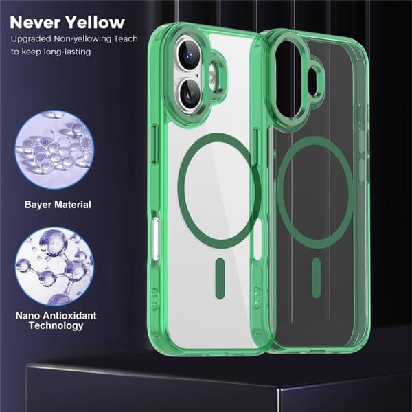 Mobilskal till iPhone 17 MagSafe TPU+PC Transparent - Grön Grön