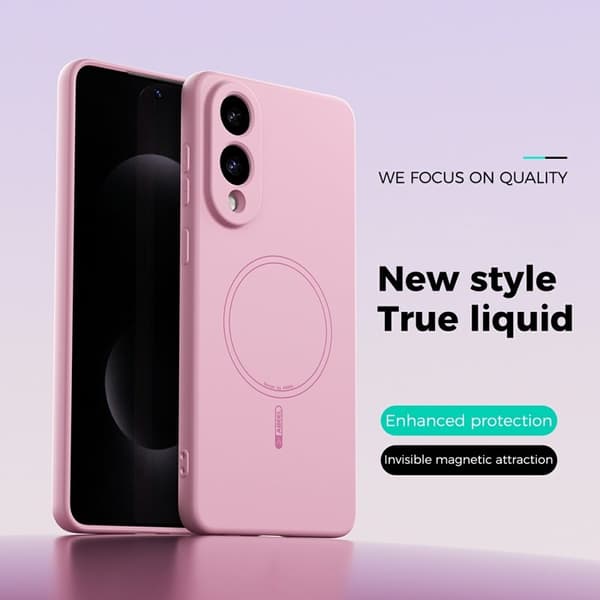 ABEEL Mobilskal till Samsung Galaxy S25 Edge MagSafe Kompatibel Rosa