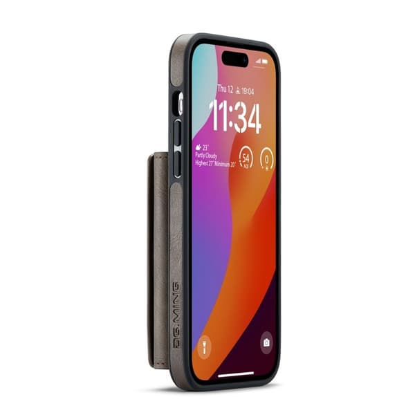 DG.MING M5 Series Mobilskal till iPhone 16 Pro Max Magnetiskt Konstläder Brun