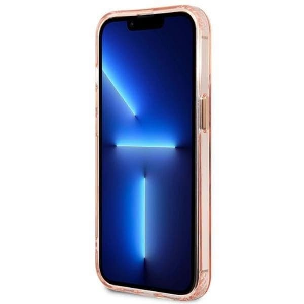GUESS iPhone 13 Pro Max Skal MagSafe Guld Outline Translucent - Rosa Rosa