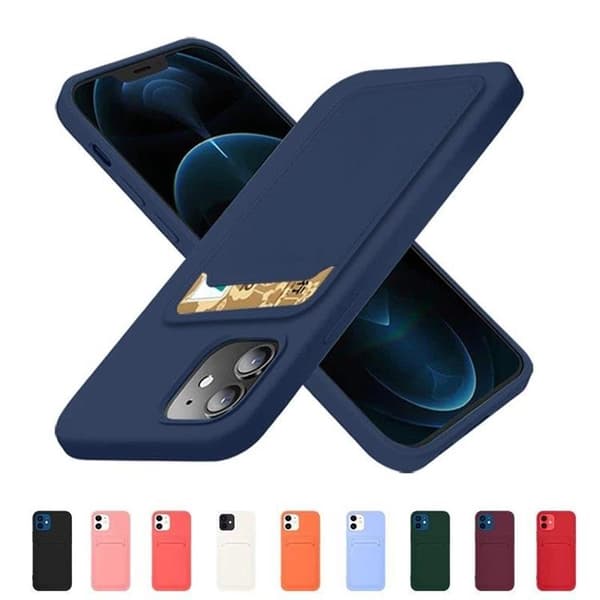 Silikone Kortholder Etui iPhone 12 Pro - Orange Orange