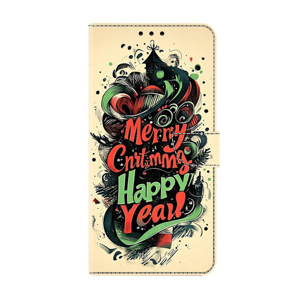 Plånboksfodral för Samsung Galaxy S26 Plus Fällbart Ställ Julgraffiti Mörkgrön