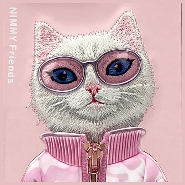 Nimmy Mobilskal till iPhone 16 Pro Cool & Cute 2.0 Cat - Rosa Rosa