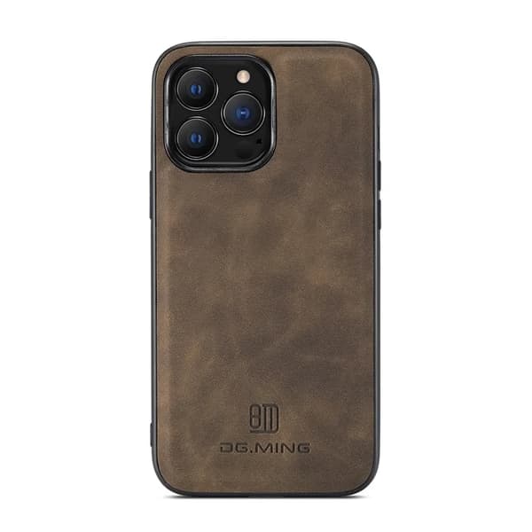 DG.MING Mobilskal till iPhone 16 Pro Max Hybrid Läder - Brun Brun