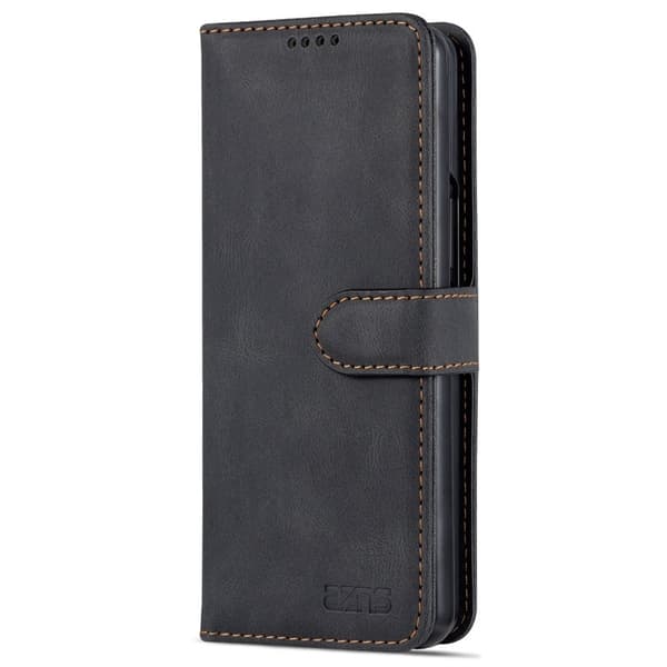 AZNS Samsung Galaxy Z Fold3 Plånboksfodral Konstläder - Svart
