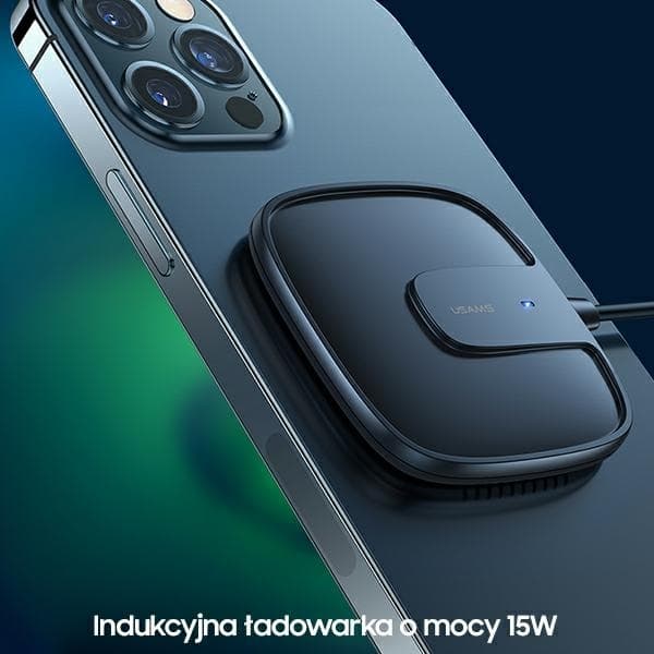 USAMS Induktionsladdare US-CD159 Magnetisk W1 15W iPhone 12 - Vit