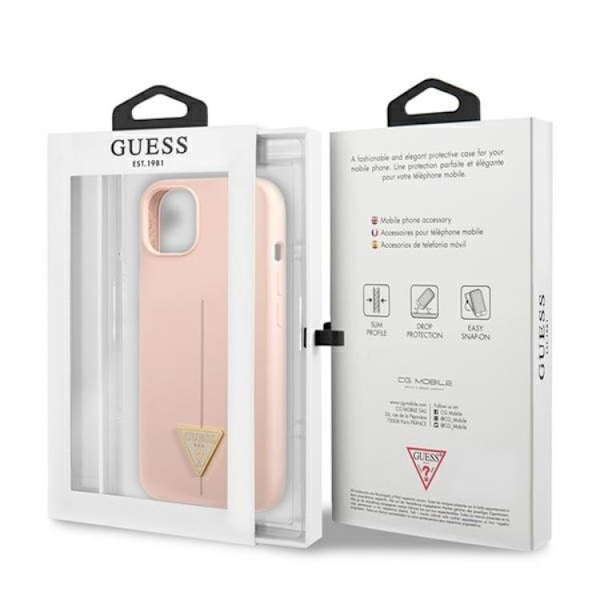 Guess iPhone 13 mini Skal Silicone Triangle - Rosa Rosa