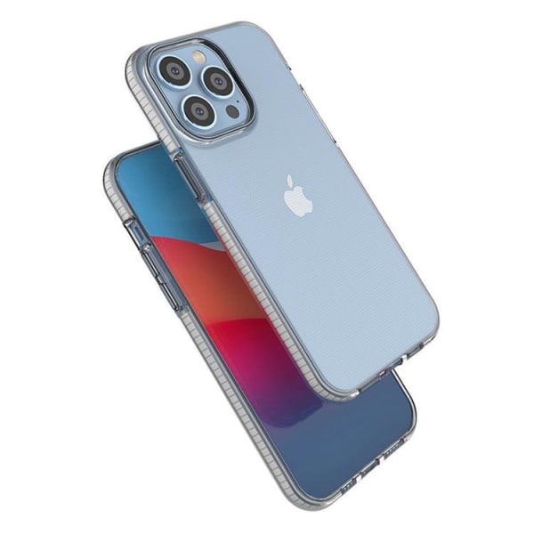 iPhone 14 Pro Max Skal Spring Silicone med Ram - Ljusblå