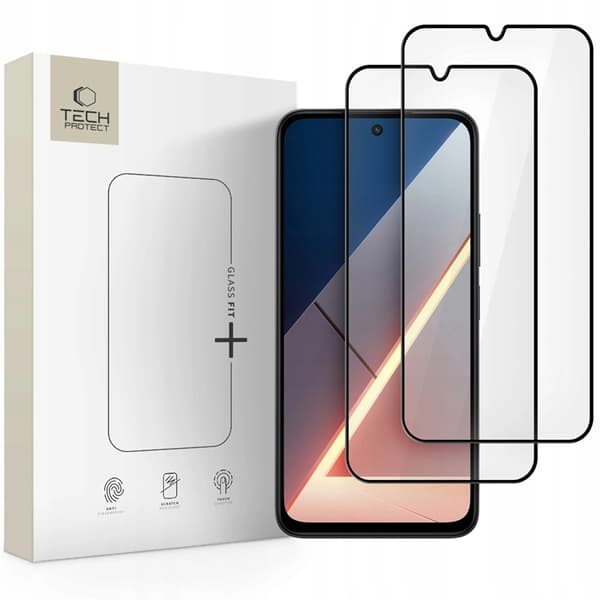 Tech-Protect [2-Pack] Xiaomi Poco M7 Härdat glas Skärmskydd - Svart Svart