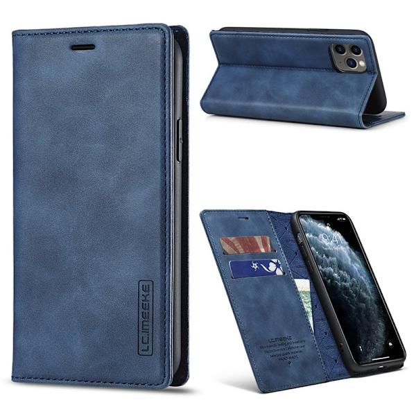 LC.IMEEKE iPhone 11 Pro Max Plånboksfodral i Konstläder - Blå