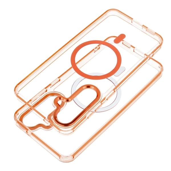Mobilskal För Galaxy S25 FE MagSafe Frame Clear Hybrid - Orange Orange
