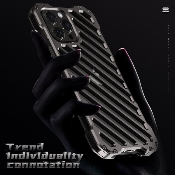 R-JUST RJ-50 Mobilskal till iPhone 16 Plus Aluminium Alloy Svart