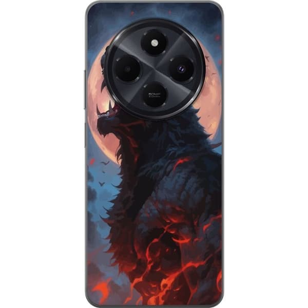 Telefontaske til Xiaomi Redmi A4 med hylende ulv