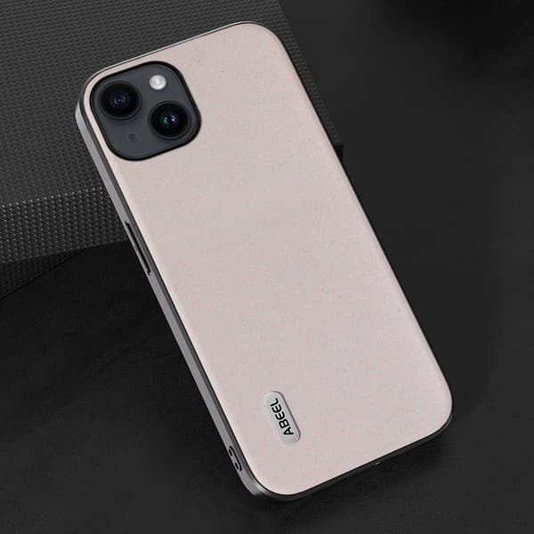 ABEEL Mobilskal till iPhone 14 Plus Glitter Vit PU Läder TPU Skydd
