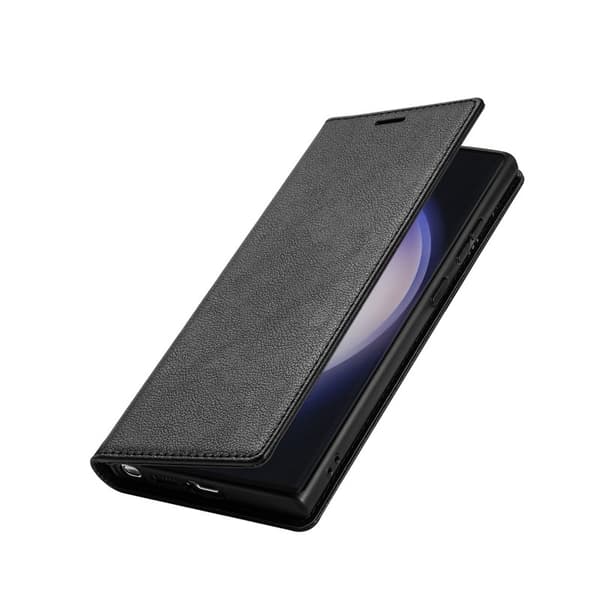 Samsung Galaxy S26 Ultra Plånboksfodral Magnetisk Stängning Konstläder - Svart