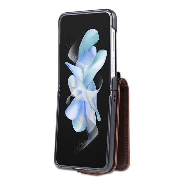 AZNS Samsung Galaxy Z Flip3 5G Plånboksfodral Konstläder - Brun