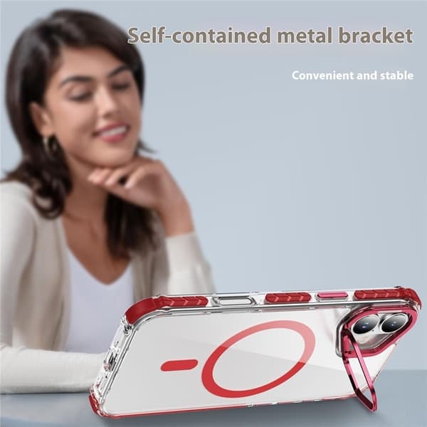 Mobilskal till iPhone 16 Plus MagSafe Kickstand - Röd Röd