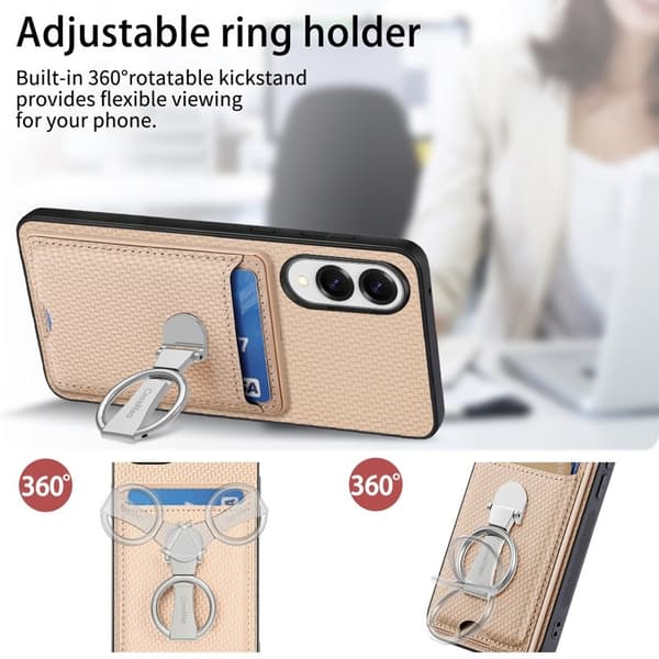D.G Ming Mobilskal till Samsung Galaxy S25 Edge Äkta läder - Beige