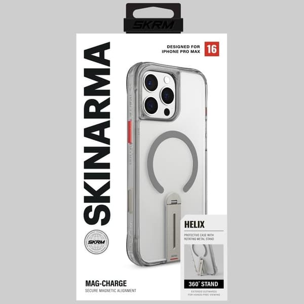 Skinarma Mobilcover til iPhone 16 Pro Max MagSafe Helix 360 - Titanium Grå