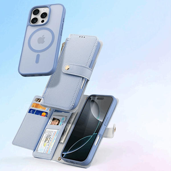 Dux Ducis iPhone 16 Pro Plånboksfodral Lawa Läder - Blå Blå