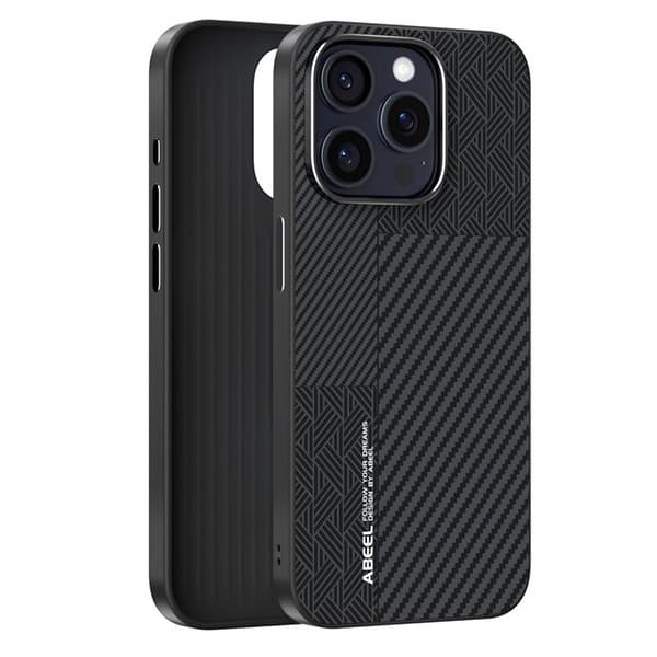ABEEL Mobilskal till iPhone 13 Pro Max PC TPU Aluminium PU Läder Textur 1