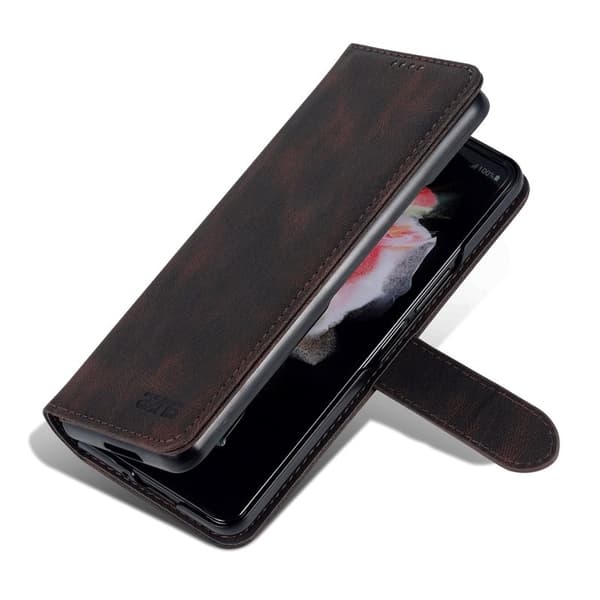 AZNS Samsung Galaxy Z Fold6 Plånboksfodral Konstläder - Brun